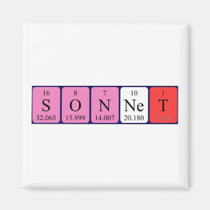 Sonnet periodic table name magnet