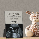 Sonogram Photo Best Mummy to Be from Bump Plaque<br><div class="desc">Sonogram photo plaque for the best mummy to be on Mother's Day (or any other occasion!). The photo template is set up for you to add you own ultrasound picture and you can also edit all of the wording. The design is lettered in handwritten whimsical typography which is fully editable....</div>