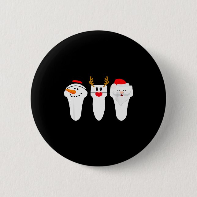 Sonograph Christmas Santa Snowman Reindeer  6 Cm Round Badge (Front)