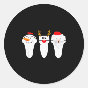Sonograph Christmas Santa Snowman Reindeer  Classic Round Sticker