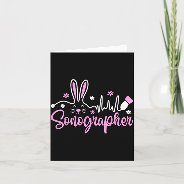 Sonographer Bunny Easter Sonography Ultrasound Card (Front)