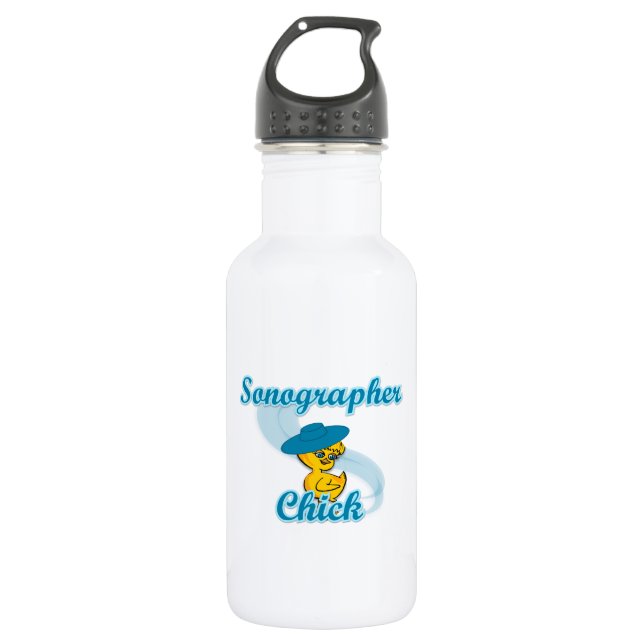 Sonographer Chick #3 532 Ml Water Bottle (Front)