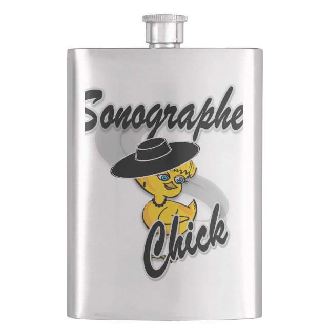 Sonographer Chick #4 Hip Flask (Front)