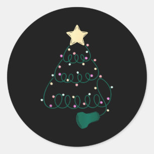 Sonographer Christmas Tree Ultrasound Mfm Sonograp Classic Round Sticker