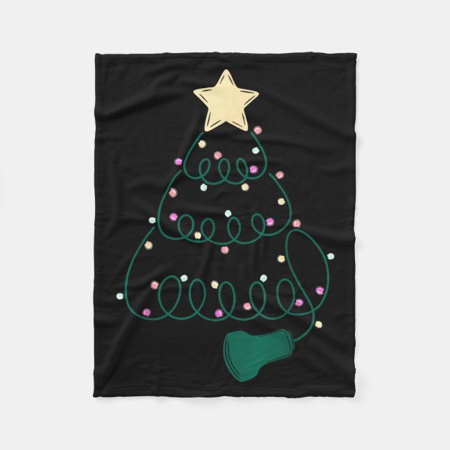 Sonographer Christmas Tree Ultrasound Mfm Sonograp Fleece Blanket (Front)