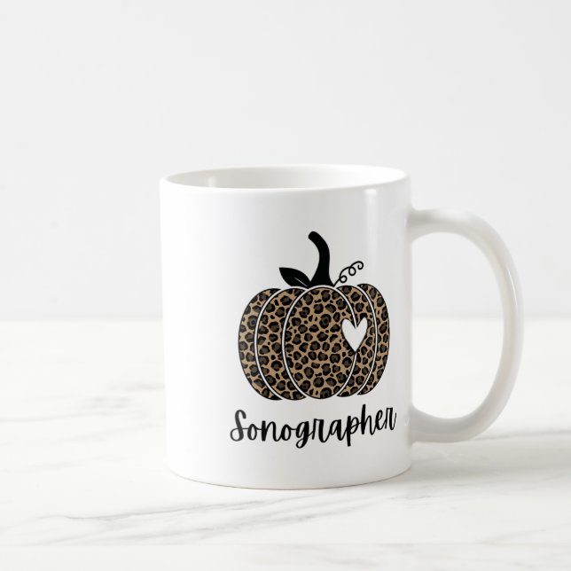 Sonographer Halloween Fall Autumn Pumpkin Cute  Coffee Mug (Right)