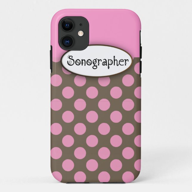 Sonographer iPhone 5 Case Pink Polka Dots (Back)
