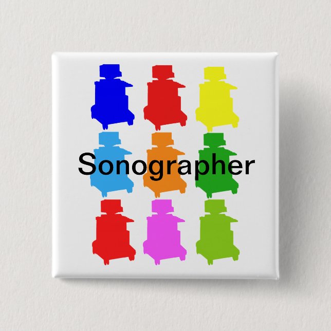 Sonographer Popart Gfits 15 Cm Square Badge (Front)