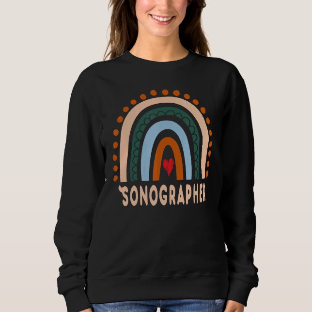 Sonographer Rainbow Cute Appreciation Essential Wo Sweatshirt (Front)