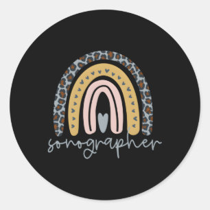 Sonographer Rainbow Ultrasound Tech Classic Round Sticker