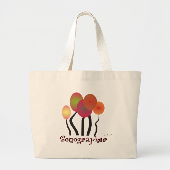 Sonographer Tote Bag Artsy Trees Design (Front)
