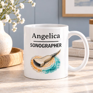 SONOGRAPHER Transducer Personalised Name Coffee Mug