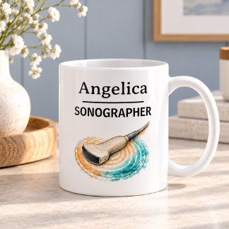 SONOGRAPHER Transducer Personalised Name Coffee Mug