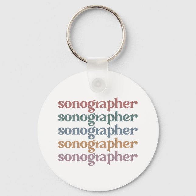 Sonographer Ultrasound Tech Retro Sonographer Gift Key Ring (Front)