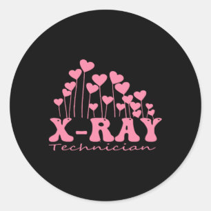 Sonographer Valentine Hearts Radiology Technician  Classic Round Sticker