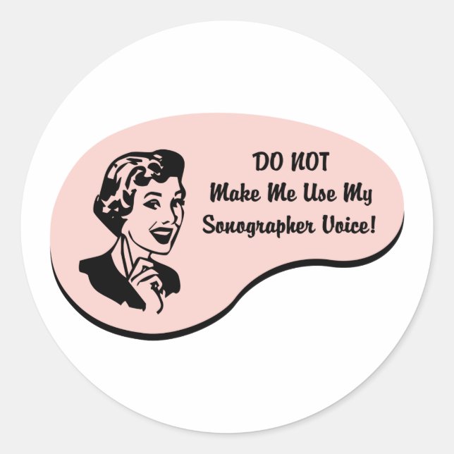 Sonographer Voice Classic Round Sticker (Front)