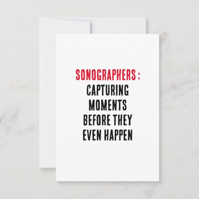 Sonographers: Capturing moments before they even h Thank You Card (Front)