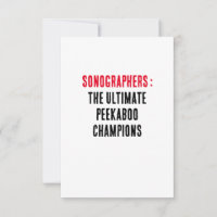 Sonographers: The ultimate peekaboo champions