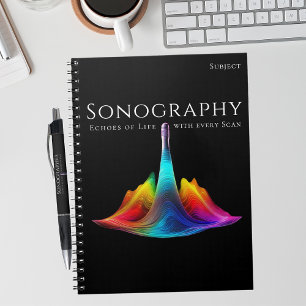 Sonography-Colourful Ultrasound Waves Notebook