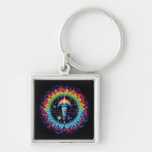 Sonography-Colourful Ultrasound Waves-Physics Key Ring