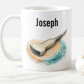 Sonography Probe Sound Waves Custom Name Coffee Mug