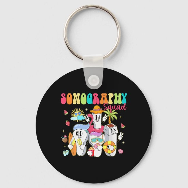 Sonography Squad Summer Vibe Float Ultrasound Tech Key Ring (Front)