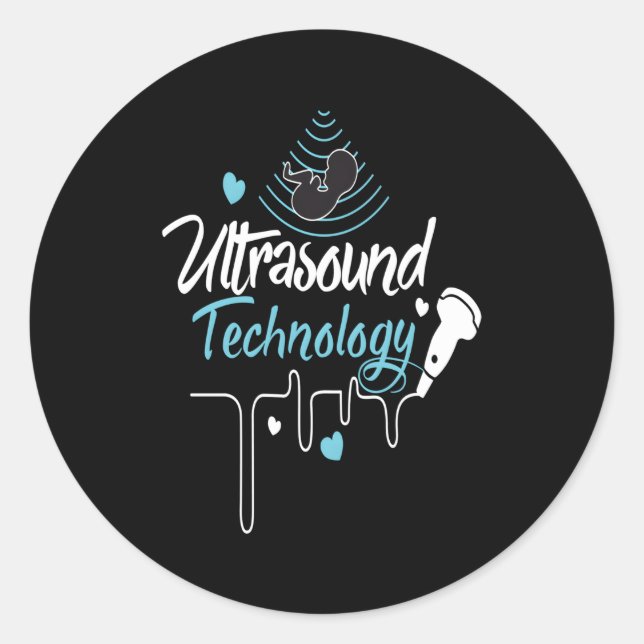 Sonography Ultrasound Tech Classic Round Sticker (Front)