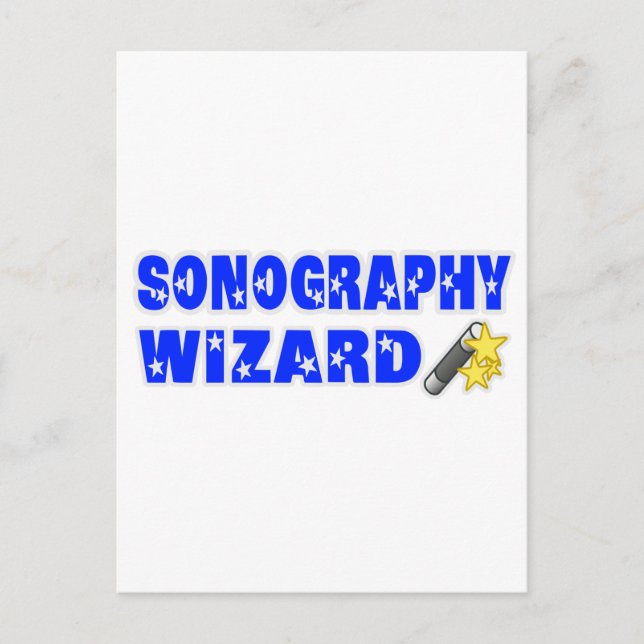Sonography Wizard Postcard (Front)