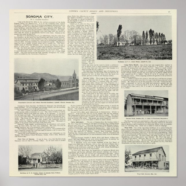 Sonoma, California Poster (Front)