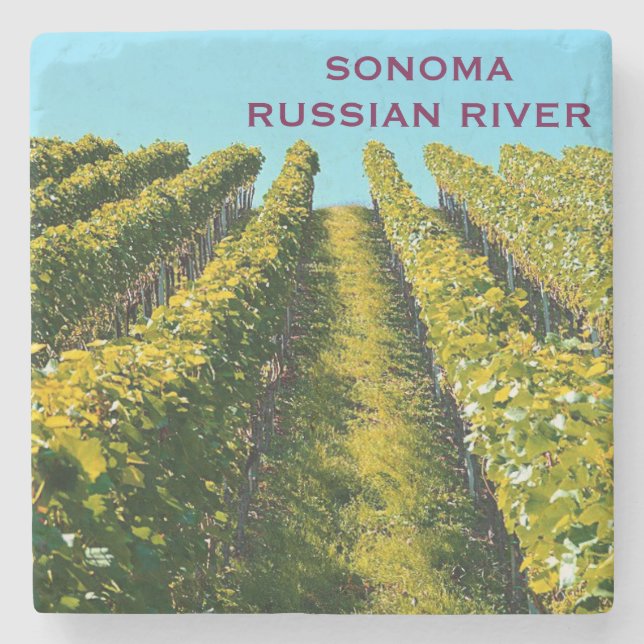 Sonoma Russian River Marble Stone Coaster (Front)