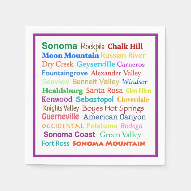 Sonoma Wine Country Napkins (Front)