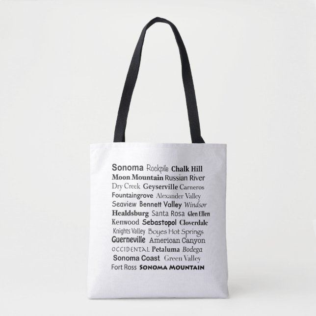 Sonoma Wine Country Tote Bag (Front)
