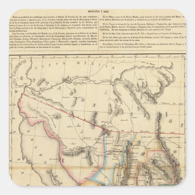 Sonora, Mexico Square Sticker (Front)