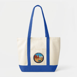 Sonoran Camping Sisters tote with blue handles Bag