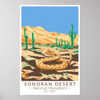 Sonoran Desert National Monument Rattlesnake Retro