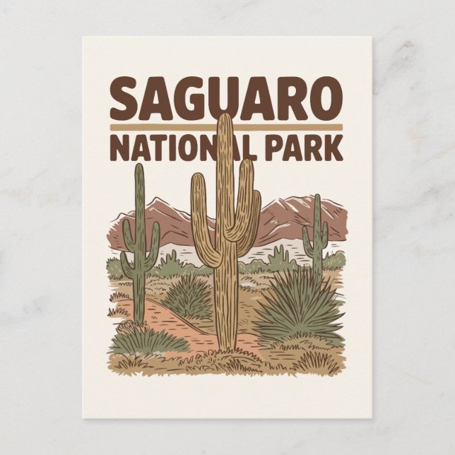 Sonoran Desert Saguaro National Park Postcard (Front)