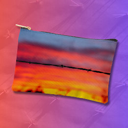 Sonoran Desert Sunset Barbed Wire Photo Accessory Pouch