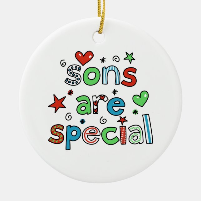 Sons Are Special Ceramic Tree Decoration (Front)