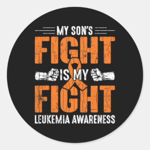 Son's Fight Is My Fight Happy Leukaemia Awareness Classic Round Sticker