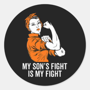 Son's Fight Is My Fight Leukaemia Awareness Month Classic Round Sticker