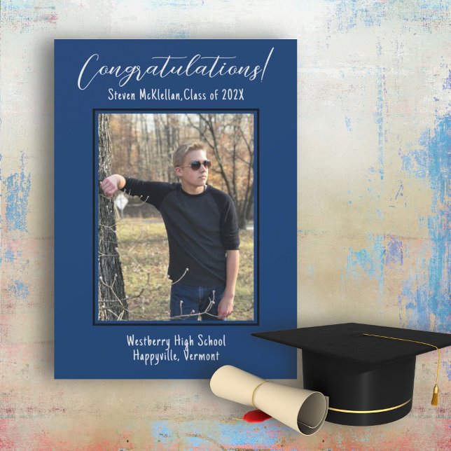 Sons Graduation Simple Photo Announcement (Creator Uploaded)