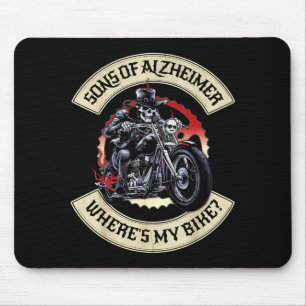 Sons of Alzheimer Wheres my Bike Grumpy Old Biker Mouse Pad