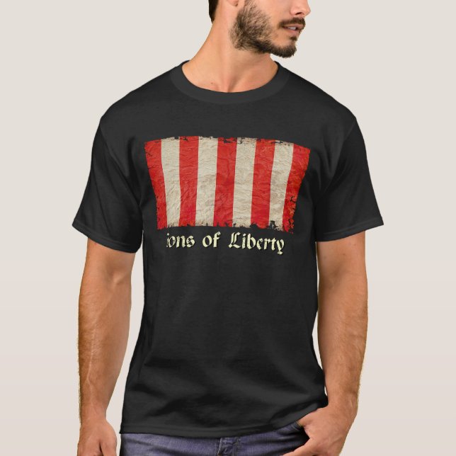Sons Of Liberty Flag Zip Up T-Shirt (Front)