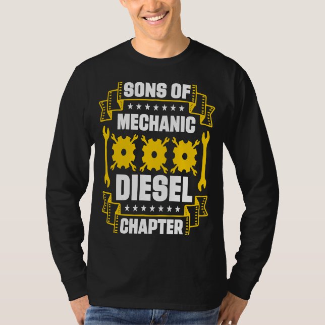 Sons Of Mechanic Diesel Chapter Car Vehicle Repair T-Shirt (Front)