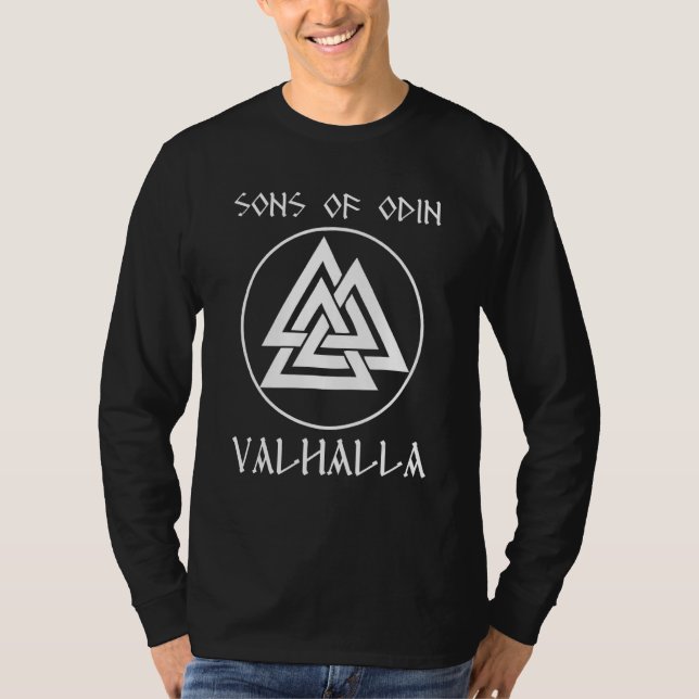 Sons Of Odin Valhalla  Walhalla Wotan Asgard Vikin T-Shirt (Front)