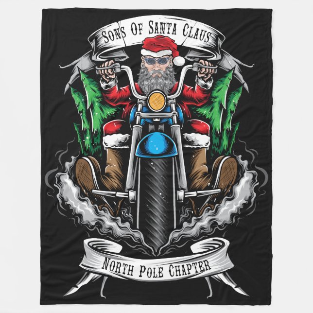Sons Of Santa Claus North Pole Chapter Fleece Blanket (Front)