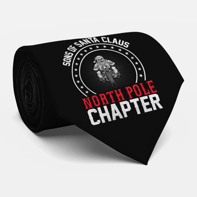 Sons of Santa, Santa Biker Christmas   Tie (Rolled)