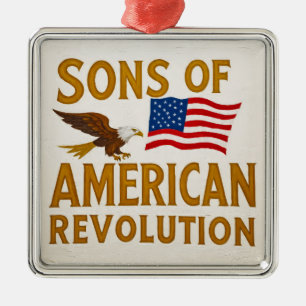 Sons of the American Revolution SAR eagle USA Metal Tree Decoration