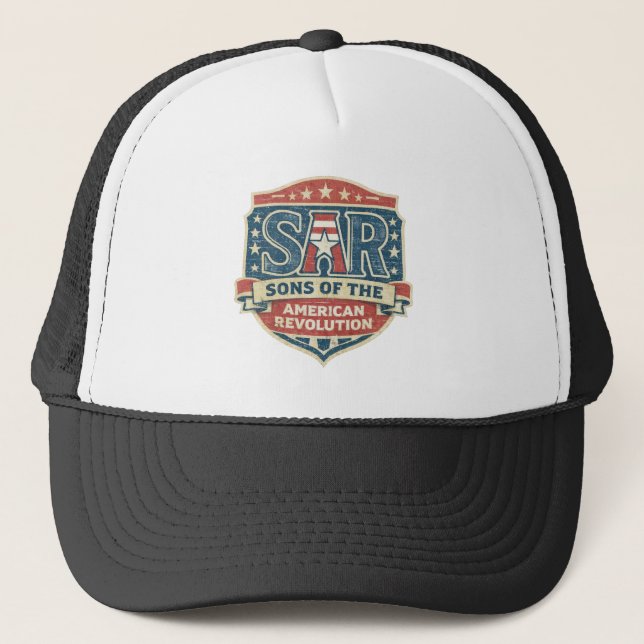 Sons of the American Revolution SAR Patriotic Logo Trucker Hat (Front)