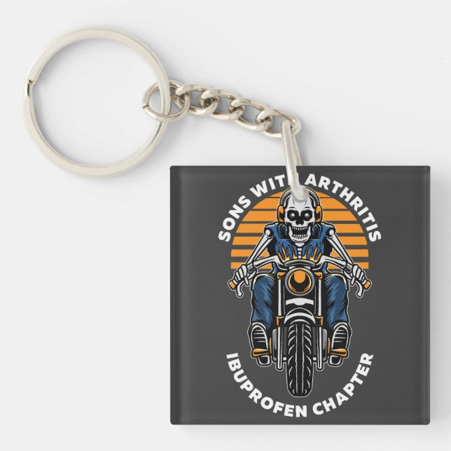 Sons with Arthritis Ibuprofen Chapter: Funny Biker Key Ring (Front)